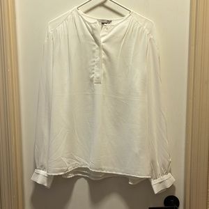 Sheer White Blouse with Buttons